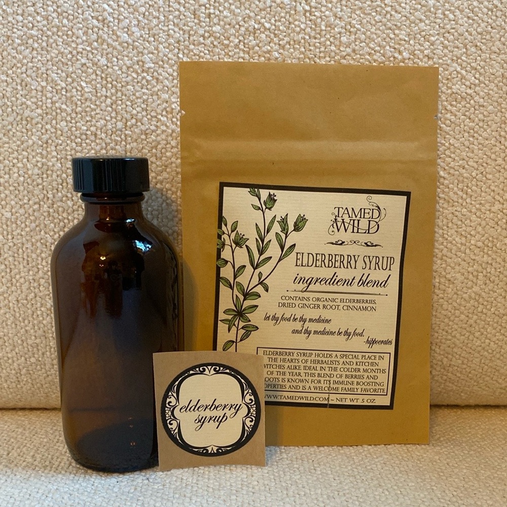 Elderberry Syrup Ingredient Blend with Bottle